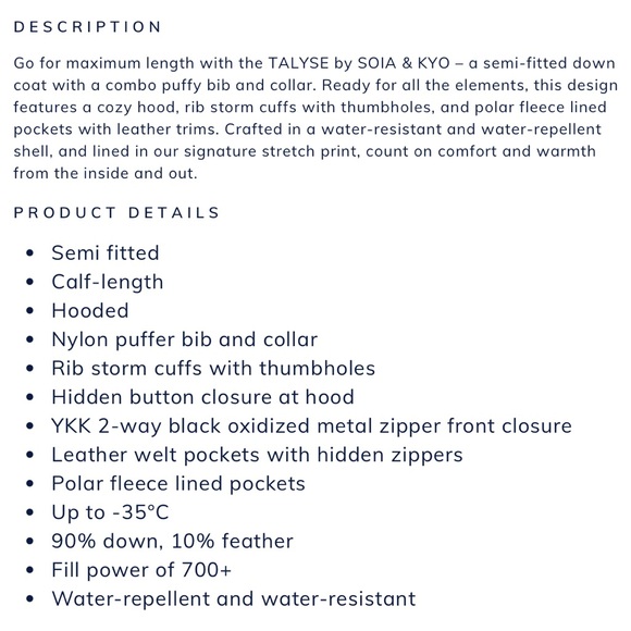 Soia & Kyo Talyse parka, Size Small, worn once! - Picture 13 of 16